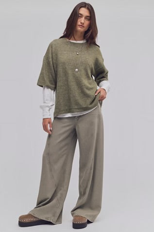 Free People Margot Sweater Tee Kalamata Melange