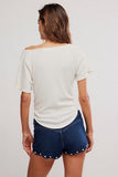 Free People Lucy Off the Shoulder Tee Sugar Swizzle
