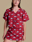 Arkansas Poplin Puff Sleeve Tie Top