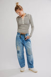 Free People Lake Henley Stripe Tea Combo