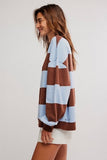 Free People Classic Stripe Crew Wide Periwinkle Combo