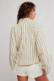 Free People Devon Balloon Stripped Ivory Combo