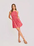 Red Multi Firecracker Mini Dress