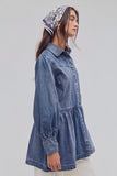 Free People Marris Denim Mini Washed Mid Blue Wash