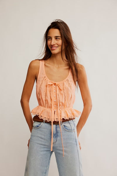 Free People Alana Lace Tank Spring Mellon