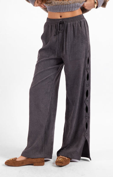 Stone Grey Rhea Button Pants