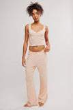 Free People Fresh In Love Lounge Set Peach Combo