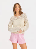 Sunny Open Crochet Pullover Ivory