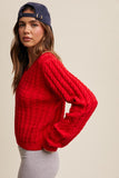 Red Cable Knit Sweater