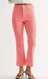 Red Gingham HR Tonal Crop Flare