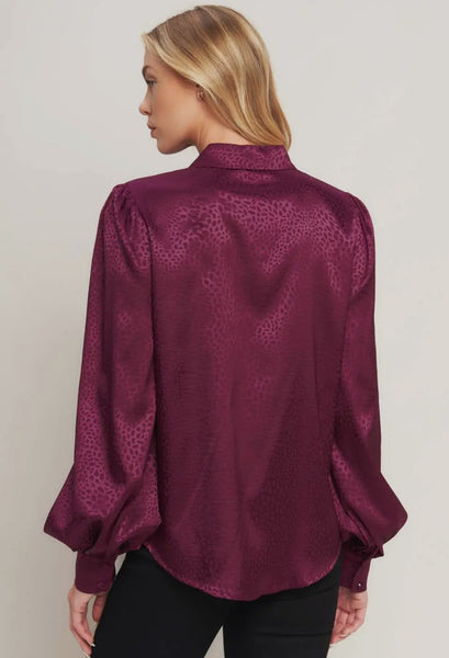 Burgundy LS Top Jewel Buttons