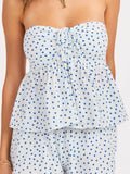 Tidepool Strapless Polka Dot Top White/Blue
