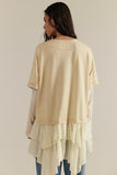 Free People Tattered Love Tee Summer Sand Combo