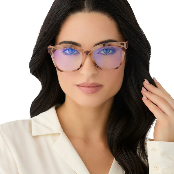 DIFF Willa Cream Tortoise Blue Light Readers 2.50