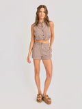 Brown Gingham Shorts