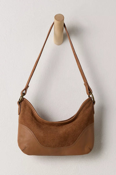 Free People Sindy Leather Shoulder Cognac