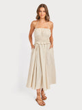 Cream Black Midi Dress