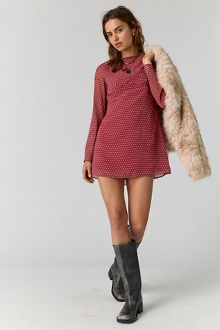 Free People Jolie Printed Mini Dress Salsa Combo