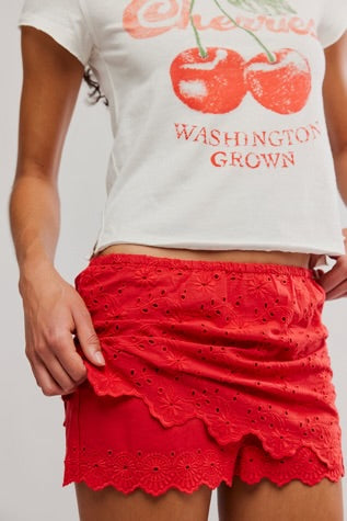 Free People Eyes On You Skort High Risk Red