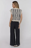 Navy Cream Cable Knit Sweater Vest