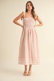 Pink Stripe Midi Dress