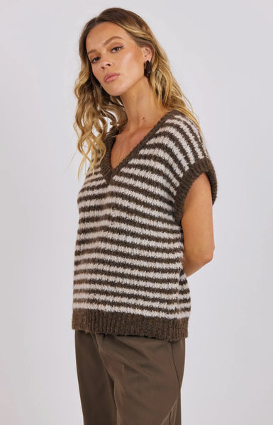 Oak Cream Stripe Sweater Vest