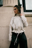 Free People Devon Balloon Stripped Ivory Combo