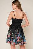 Black Floral Min Dress