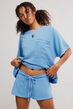 Free People Staycation Sleep Shorts Blissful Blue