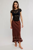Free People Long Lost Lover 1/2 Slip Spiced Chocolate