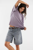 Free People WTF Perfect Oversized Tee Plum Ash