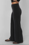 Black Knit Wide Leg Pant