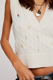 Free People Plumeria Floral Vest Ivory