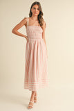 Pink Stripe Midi Dress