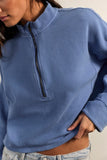 Free People Celeste Quarter Zip Bluebell