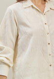 Cream Textured Button Down Shirt