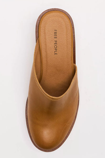 Free People Hudson Wedge Clog Luggage Leather