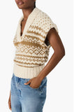 Steve Madden Paulie Sweater Vest Ivory Multi