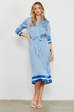 Blue Bandana Print Shirt Dress