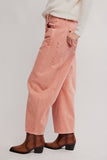 Free People Good Luck Mis Rise Barrel Desert Petal
