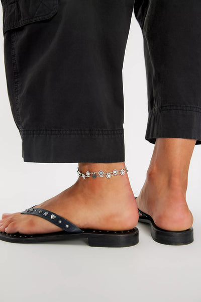 Free People Tide Flip Flop Black Leather