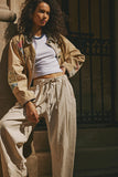 Free People Chamber Laid Back Pull on Pants Summer Sand