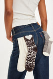 Free People Nordic Knit Sock Pack Brown Combo