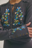 Free People Fleur Embroidered Cuff Graphite Combo