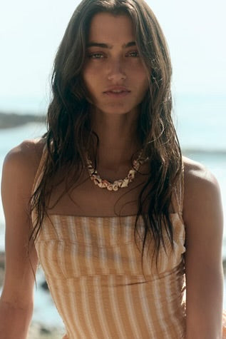 Free people Laurel Plaid Mini Dress Natural Combo