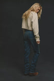 Free People Edie High Rise Tapered Jean Blue Echo