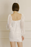 White Satin Bow Mini Dress