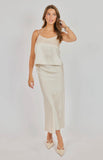 Champagne Sweet Vine Bias Midi Skirt