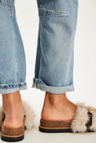 Free People Frankie Faux Fur Slide Oatmeal