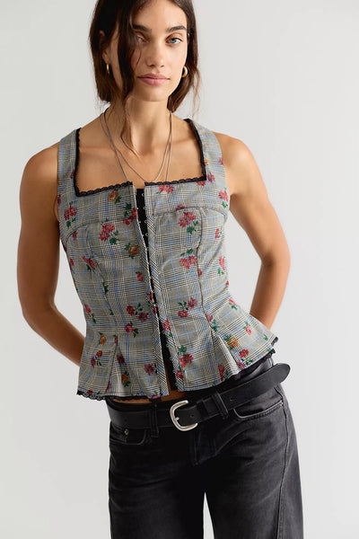 Free People Jolie Corset Black Combo